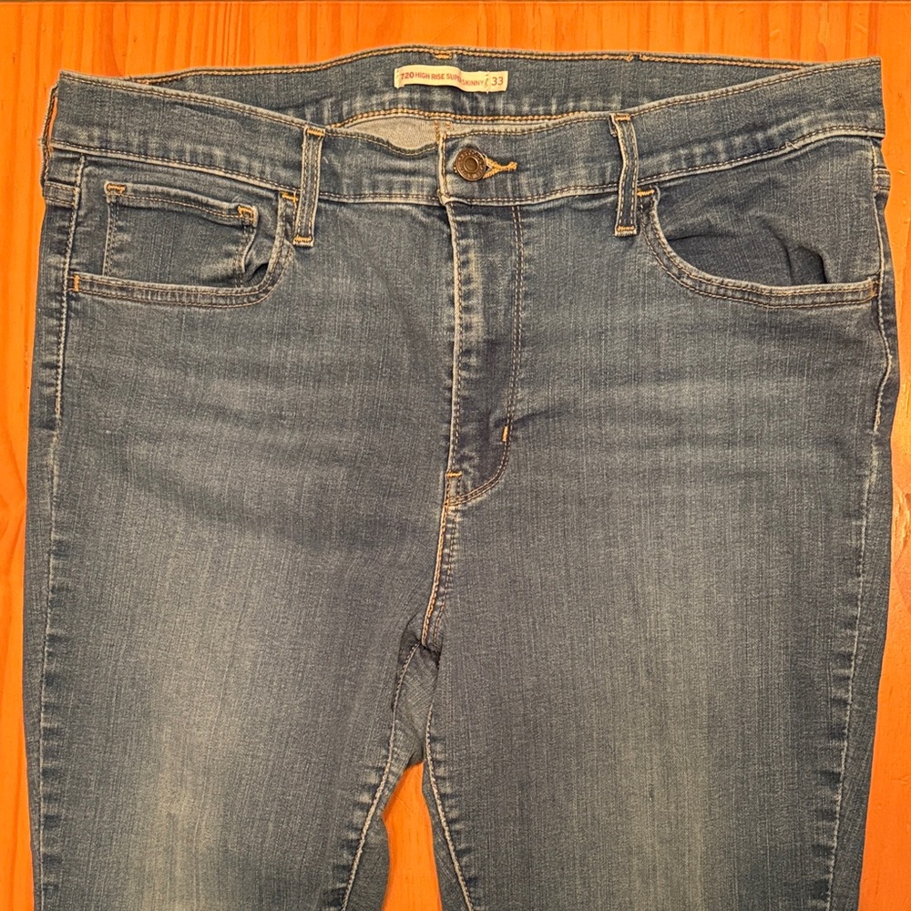 Classic Blue Denim Jeans 720 Levi’s High Rise Super Skinny